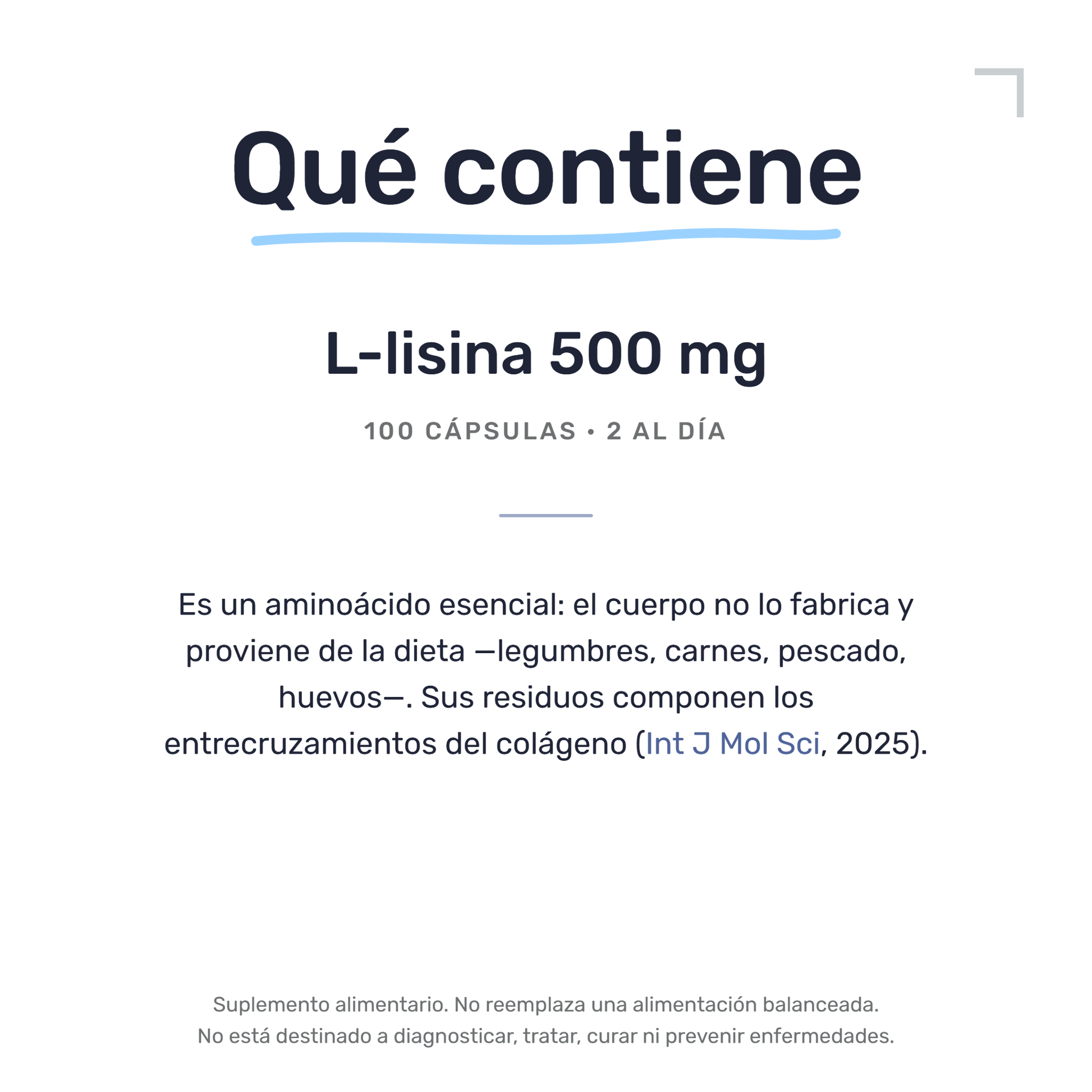 L-Lisina 500mg [100 Cápsulas] — imagen 7